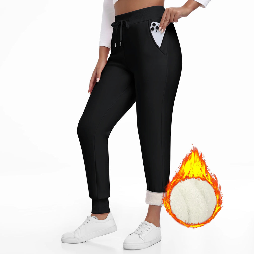 Women Winter Thick Velvet Pants With Pockets