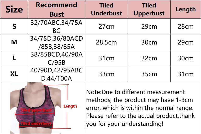 Women Sports Bra Front Zipper Sports Bra Breathable Shock-proof Underwear High Impact Yoga Bra Running Vest Fitness Workout Tops