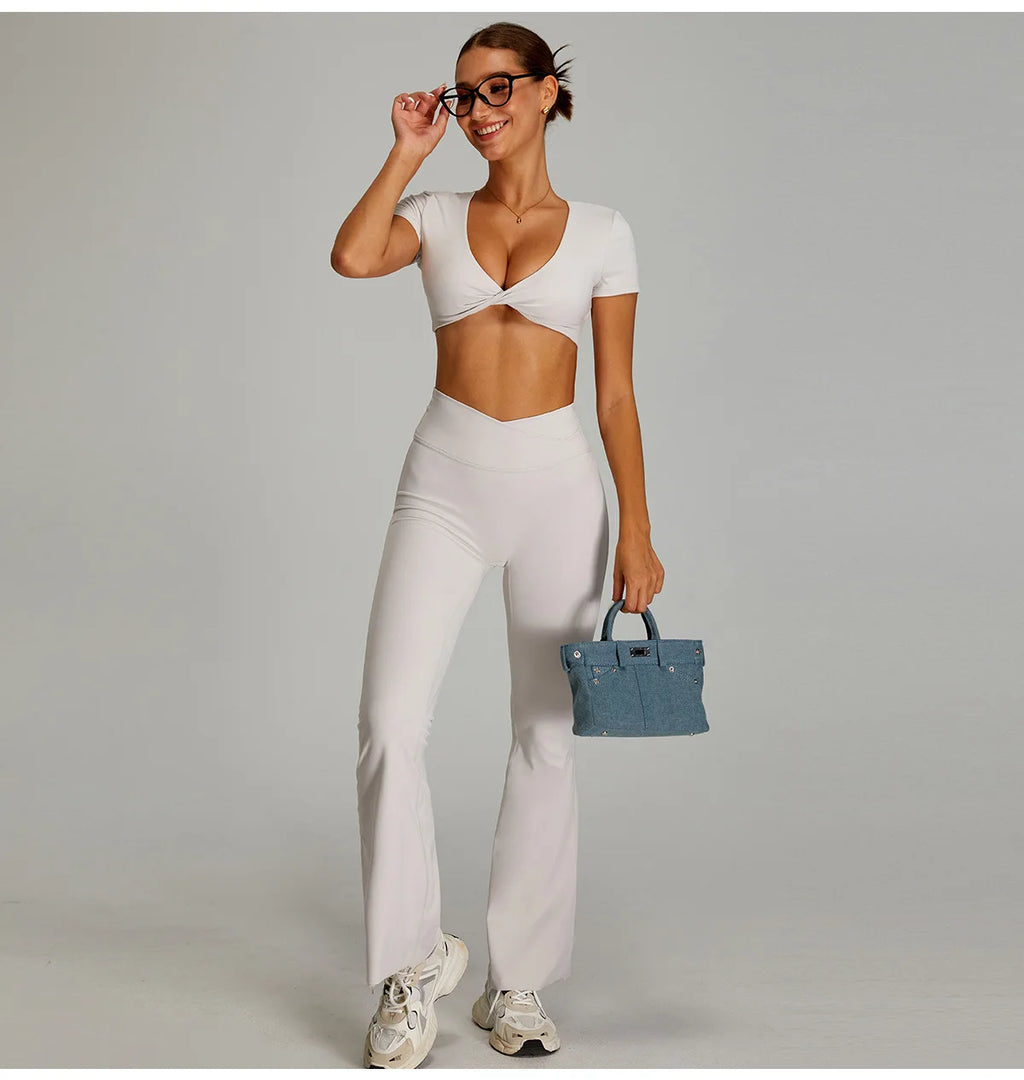 Sexy Sports Shirts Breathable Short Sleeves Workout Tops Fitness Female Backless Yoga Clothing Sport Crop Tops Women Gym Top