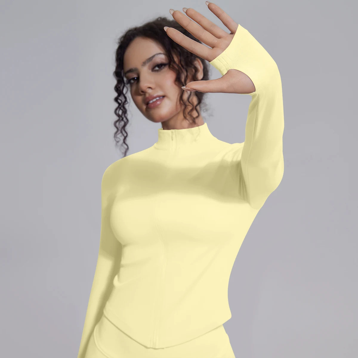 Yoga Long Sleeved for Woman 1PC Summer Running Shirts Solid Color Yoga Zipper Long Sleeves Zipper Jacket Women Fitness Yoga Top