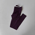 Women's High Waist Yoga Pants, Tummy Control Contrast Color Booty Leggings, Quick Dry Moisture Wicking Stretch Fitness Pants
