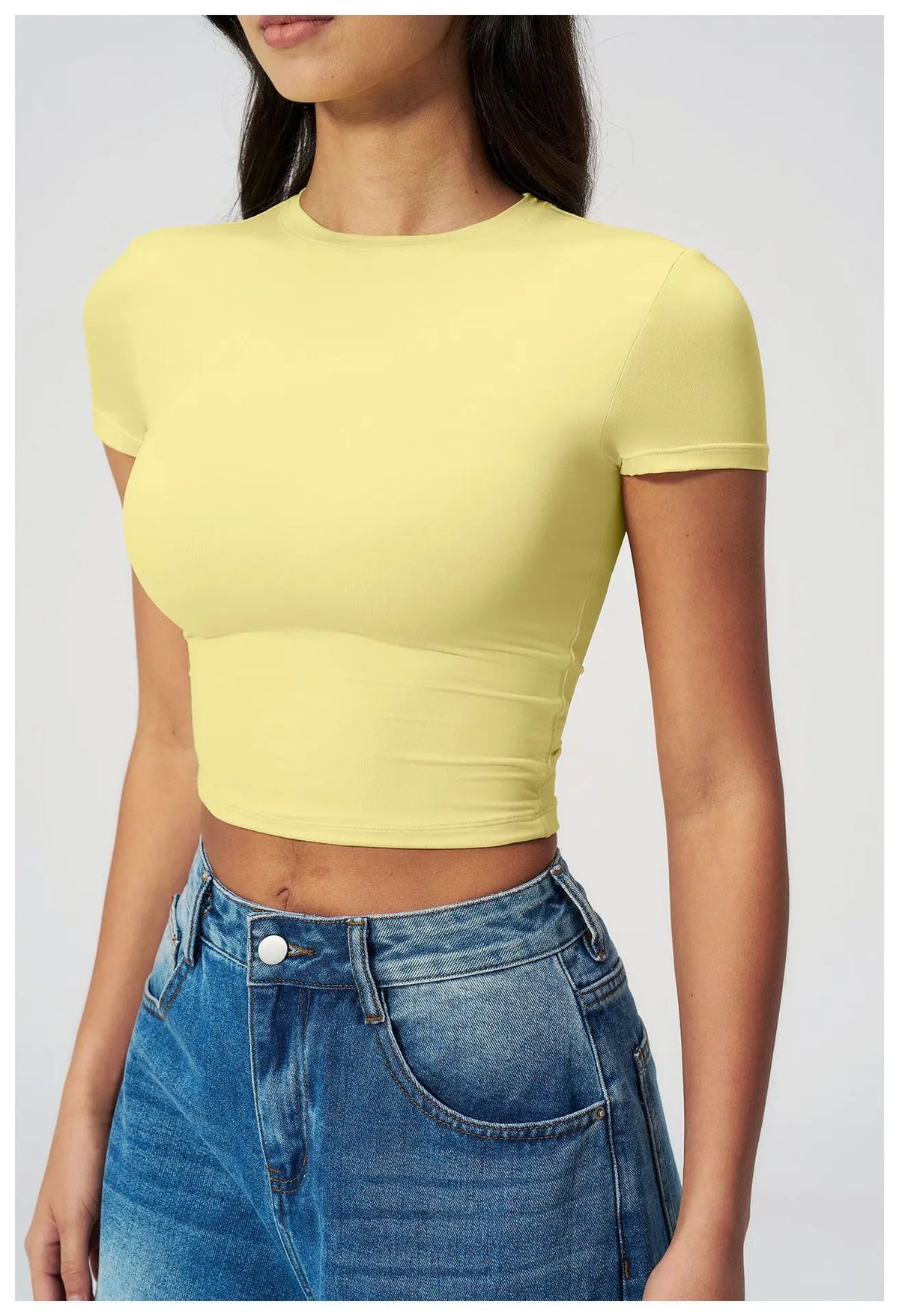 Yoga Top Women's Tight Sports T-shirt Quick Drying Short Sleeved Yoga T-shirt Pilates Running Workout Fitness Short Sleeved