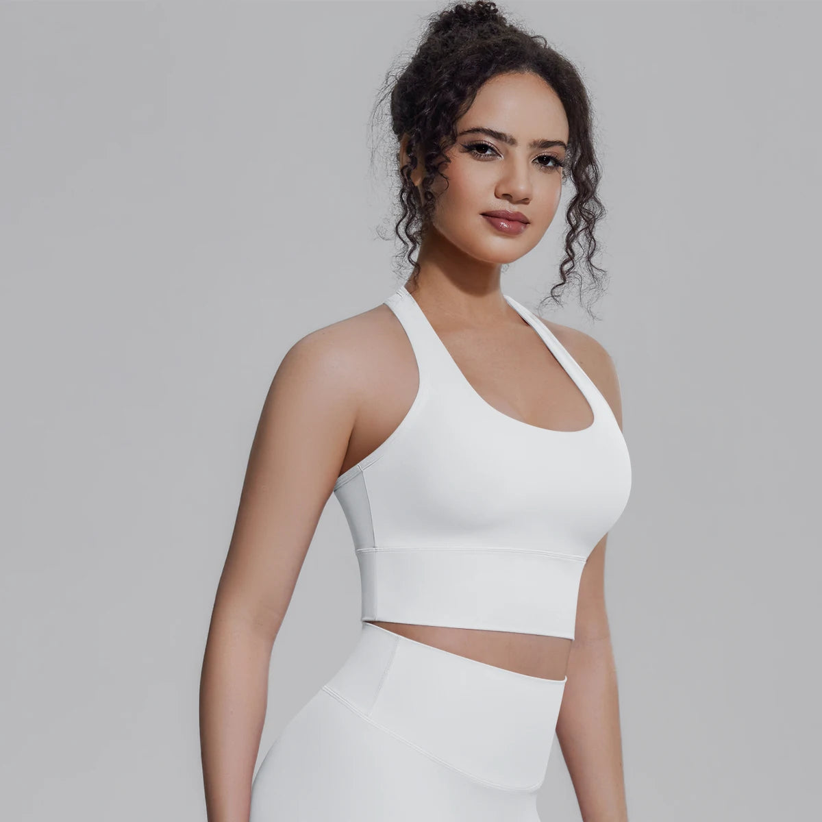 Woman Workout Top Yoga Vest Solid Color Gather Shockproof Sports Bra Beautiful Back I-shaped Vest Gym Running Yoga Underwear
