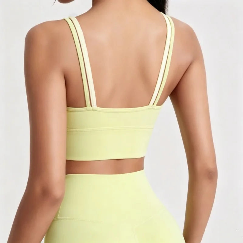 Women Push Up Yoga Bra Breathable Beauty Back Crop Top Wireless Sports Bra Short Vest for Running Gym Fitness Workout
