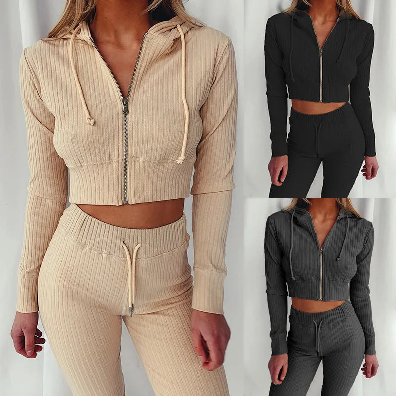 Women's Slim Fit Hooded Long Sleeve Waist Suit