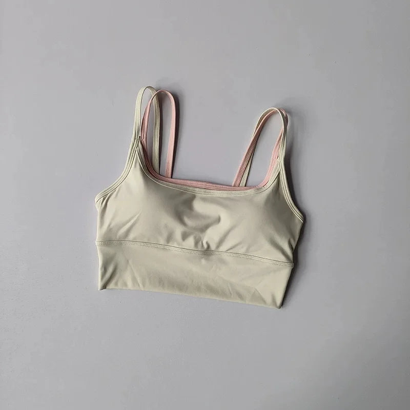 Women Push Up Yoga Bra Breathable Beauty Back Crop Top Wireless Sports Bra Short Vest for Running Gym Fitness Workout