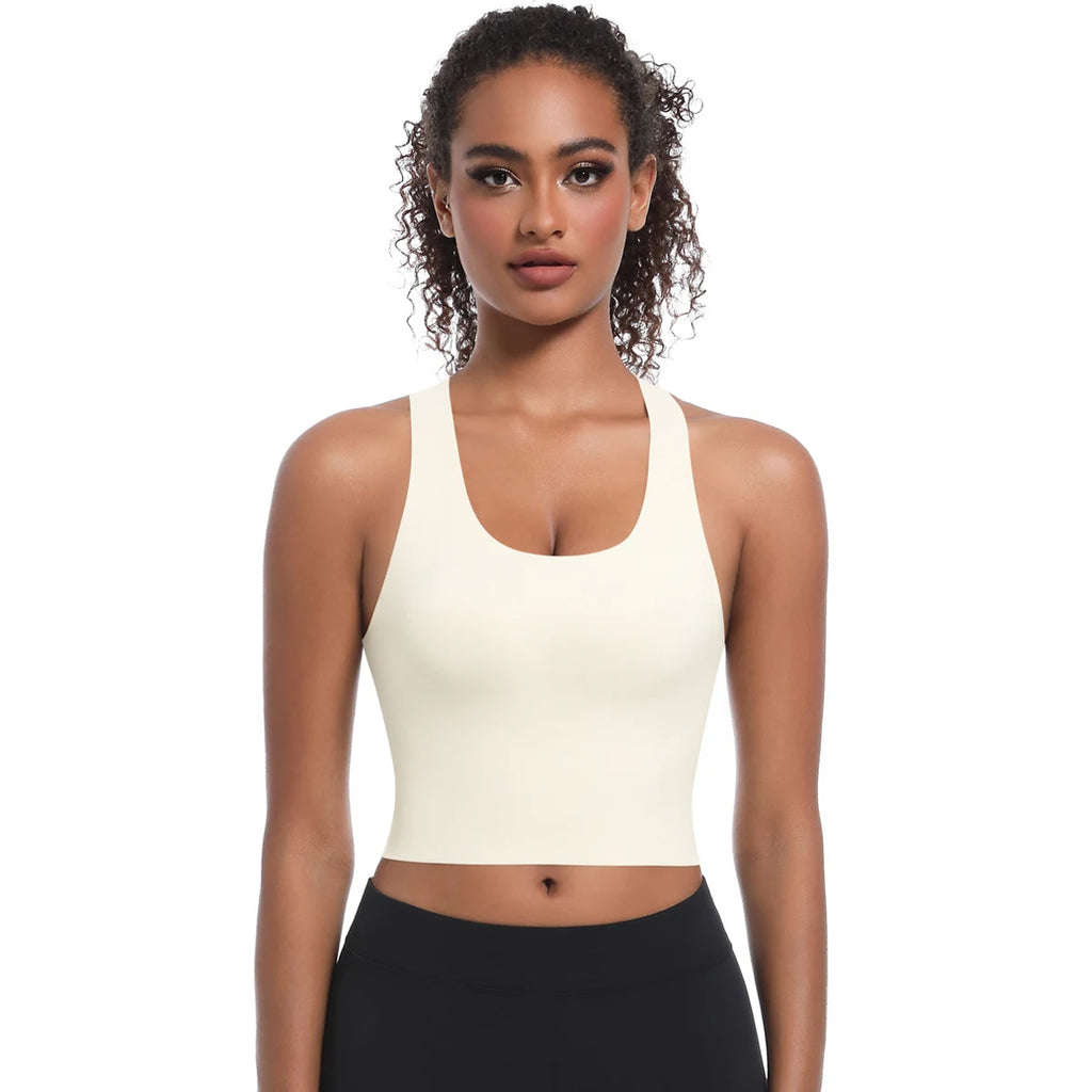 Solid Color Sexy Beautiful Back Yoga Vest Summer Gym Running Shockproof Workout