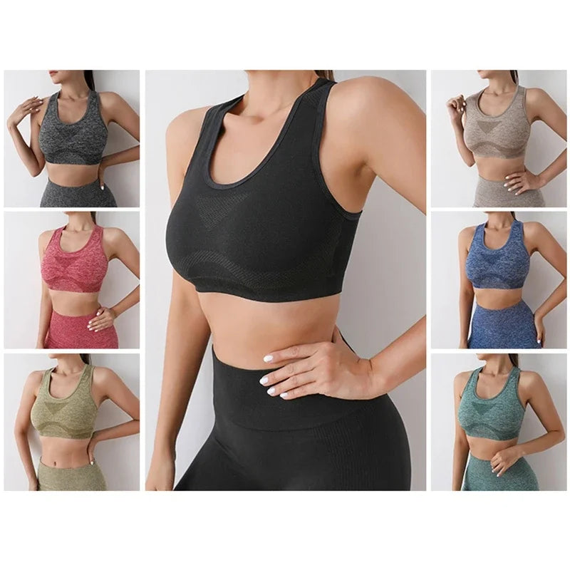 Women Sports Bra Top Push Up Fitness Yoga Bra Underwear Sport Tops For Women Breathable Running Vest Gym Wear