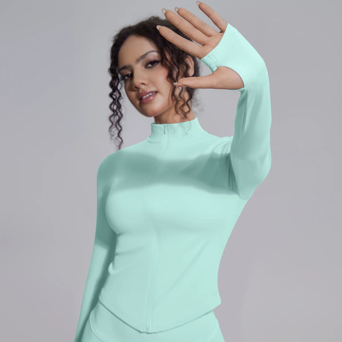 Yoga Long Sleeved for Woman 1PC Summer Running Shirts Solid Color Yoga Zipper Long Sleeves Zipper Jacket Women Fitness Yoga Top