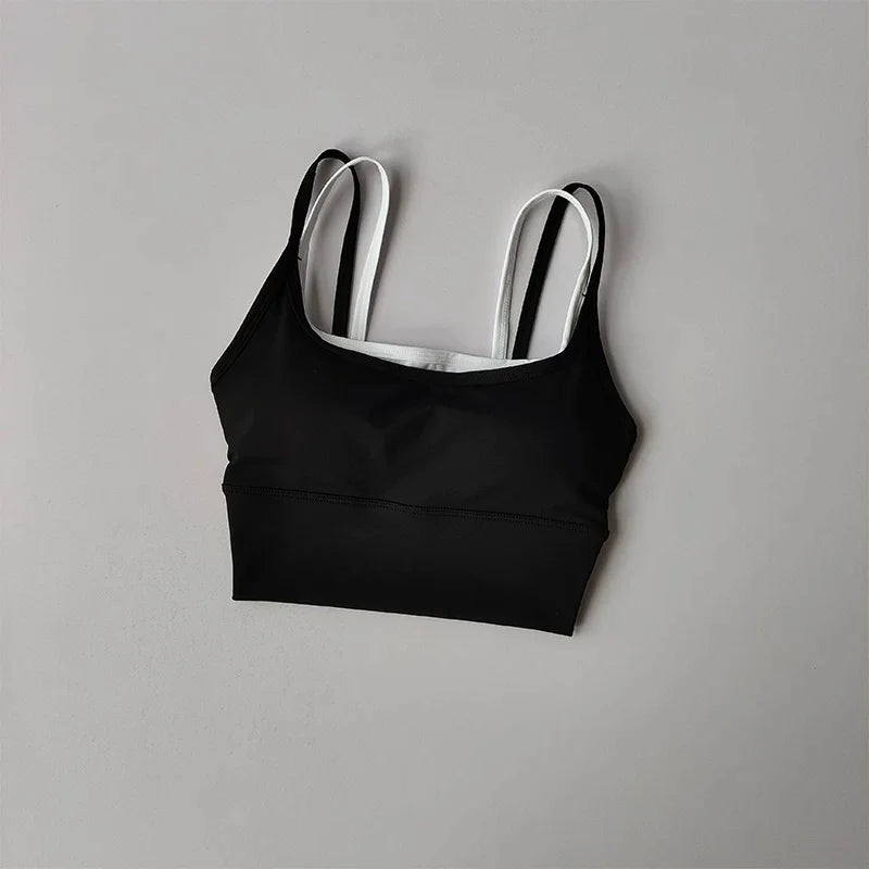 Women Push Up Yoga Bra Breathable Beauty Back Crop Top Wireless Sports Bra Short Vest for Running Gym Fitness Workout
