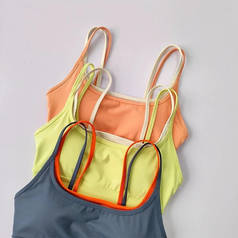 Women Push Up Yoga Bra Breathable Beauty Back Crop Top Wireless Sports Bra Short Vest for Running Gym Fitness Workout