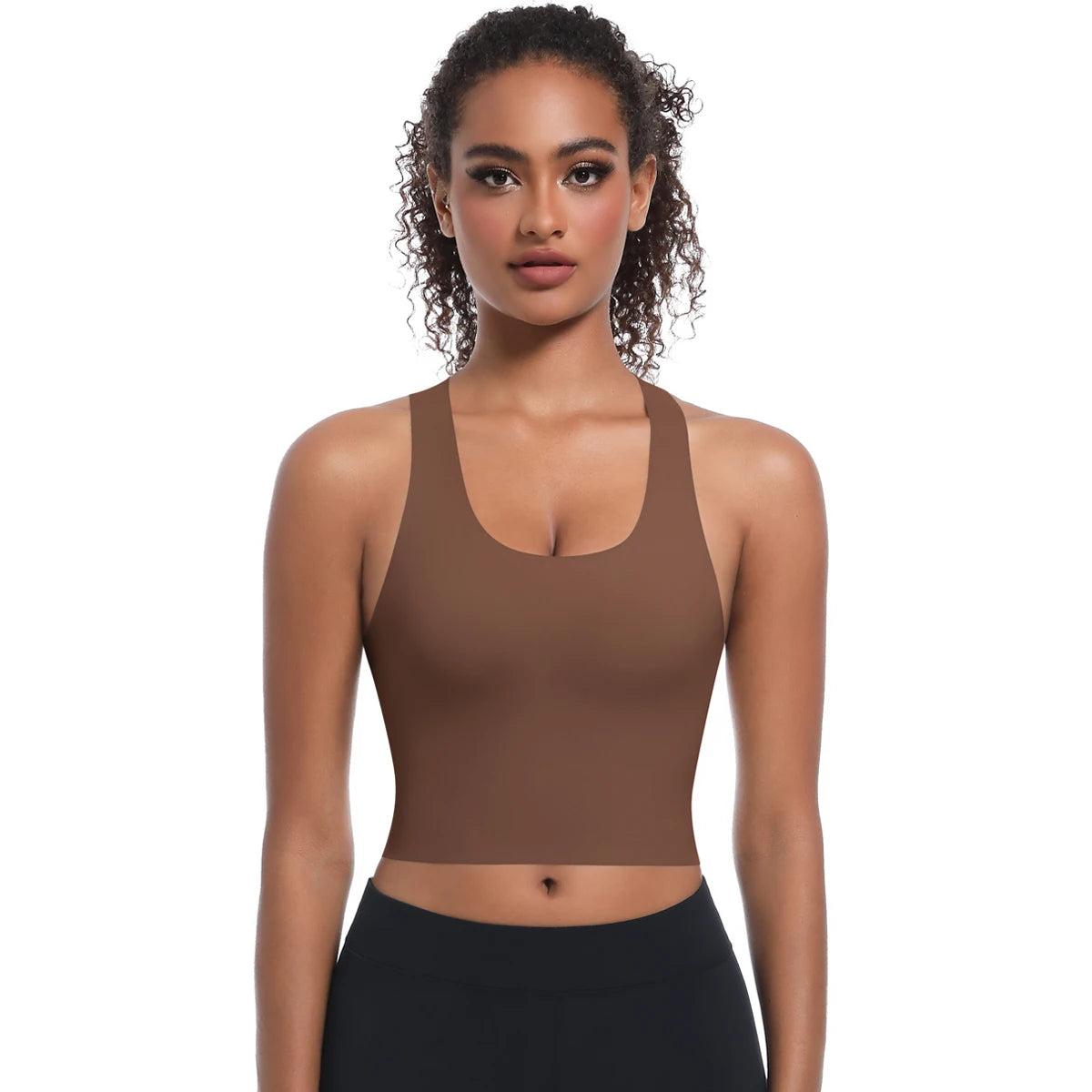 Solid Color Sexy Beautiful Back Yoga Vest Summer Gym Running Shockproof Workout Top Sports Seamless Cross Bra for Woman