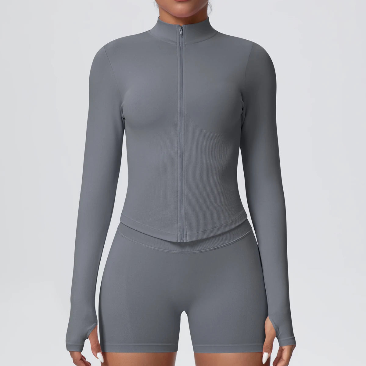 Yoga Long Sleeved for Woman 1PC Summer Running Shirts Solid Color Yoga Zipper Long Sleeves Zipper Jacket Women Fitness Yoga Top