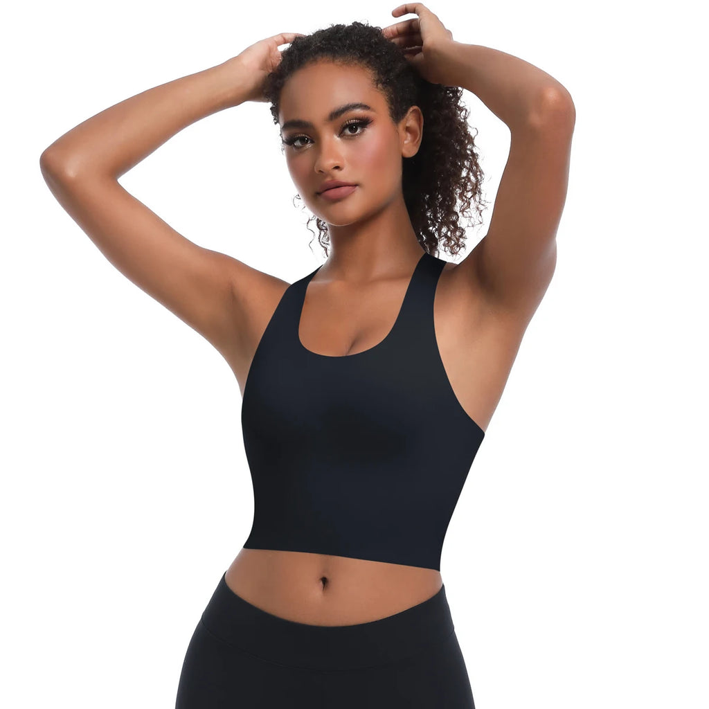 Solid Color Sexy Beautiful Back Yoga Vest Summer Gym Running Shockproof Workout