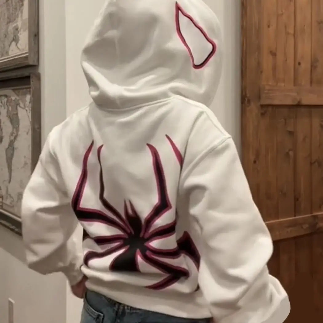Harajuku Fashion Y2K Oversized Coat Personality Spider Print Women's