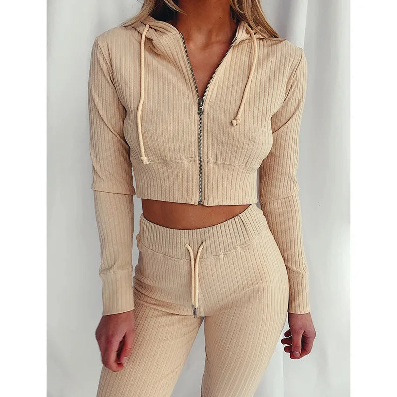 Women's Slim Fit Hooded Long Sleeve Waist Suit