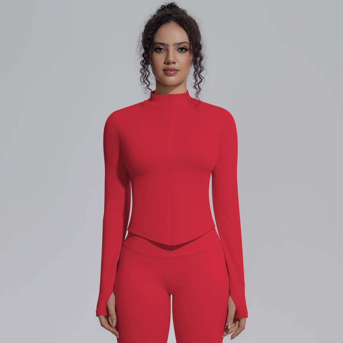 Yoga Long Sleeved for Woman 1PC Summer Running Shirts Solid Color Yoga Zipper Long Sleeves Zipper Jacket Women Fitness Yoga Top