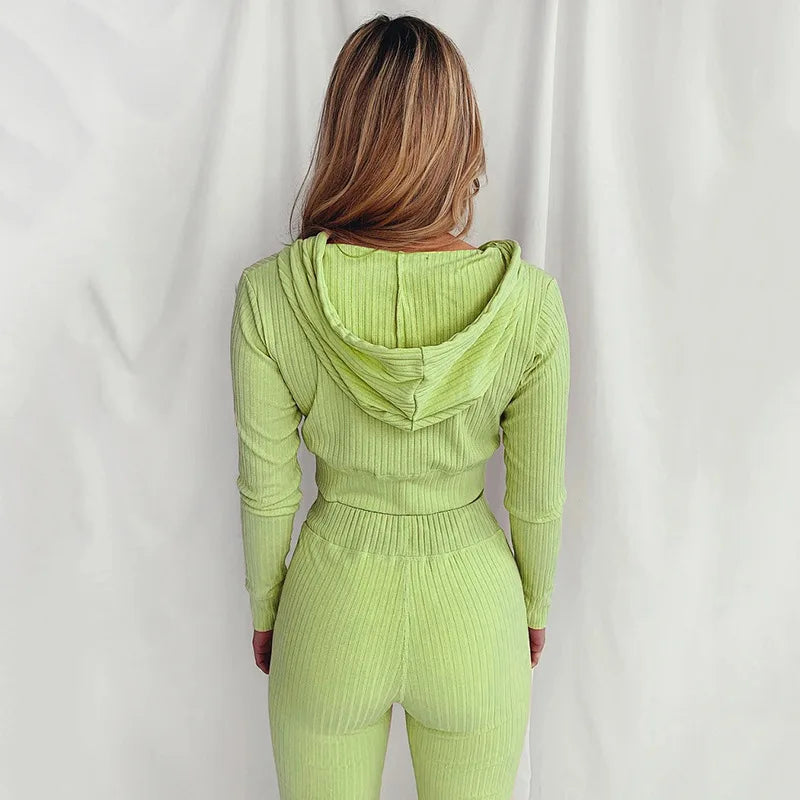 Women's Slim Fit Hooded Long Sleeve Waist Suit