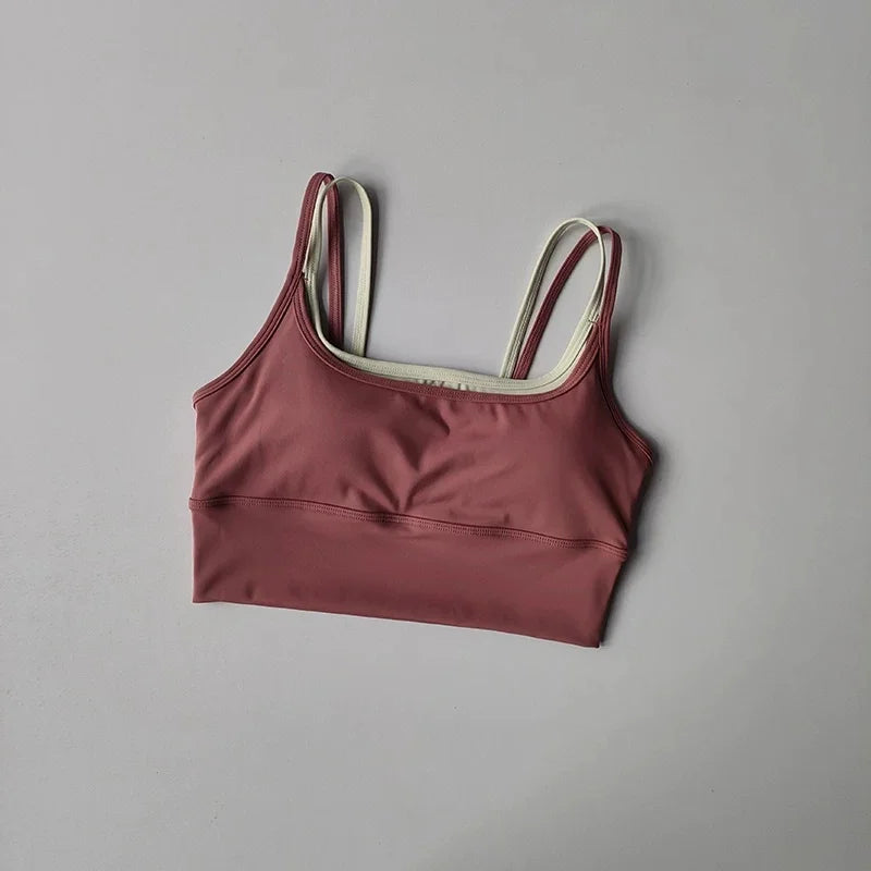 Women Push Up Yoga Bra Breathable Beauty Back Crop Top Wireless Sports Bra Short Vest for Running Gym Fitness Workout