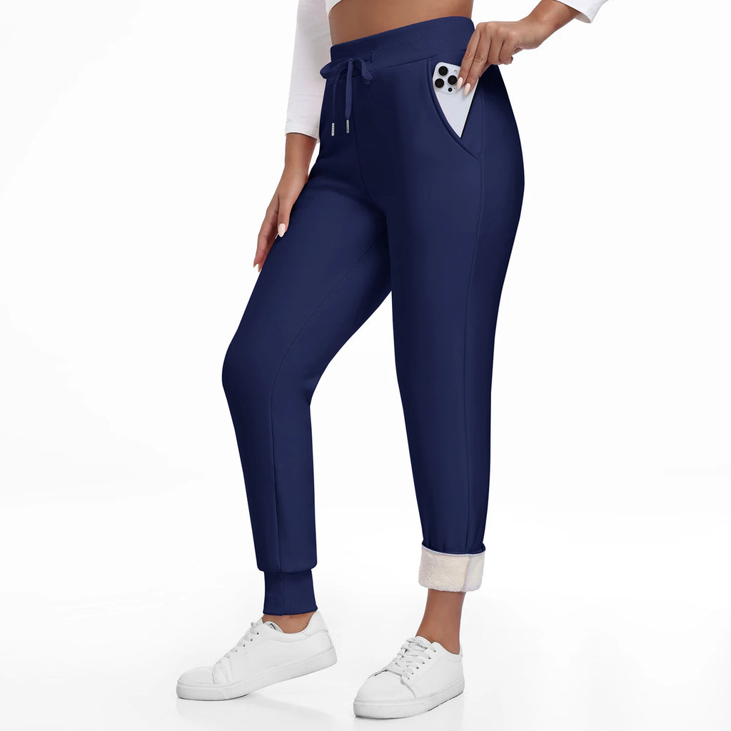 Women Winter Thick Velvet Pants With Pockets