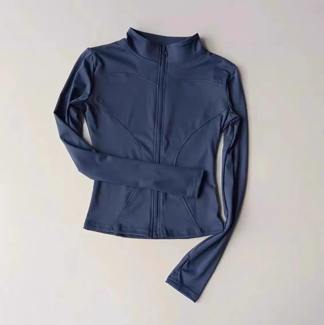 Women Slim Fit Yoga Jacket Quick Dry Zip Up Stand Collar Fitness Running Sports Top