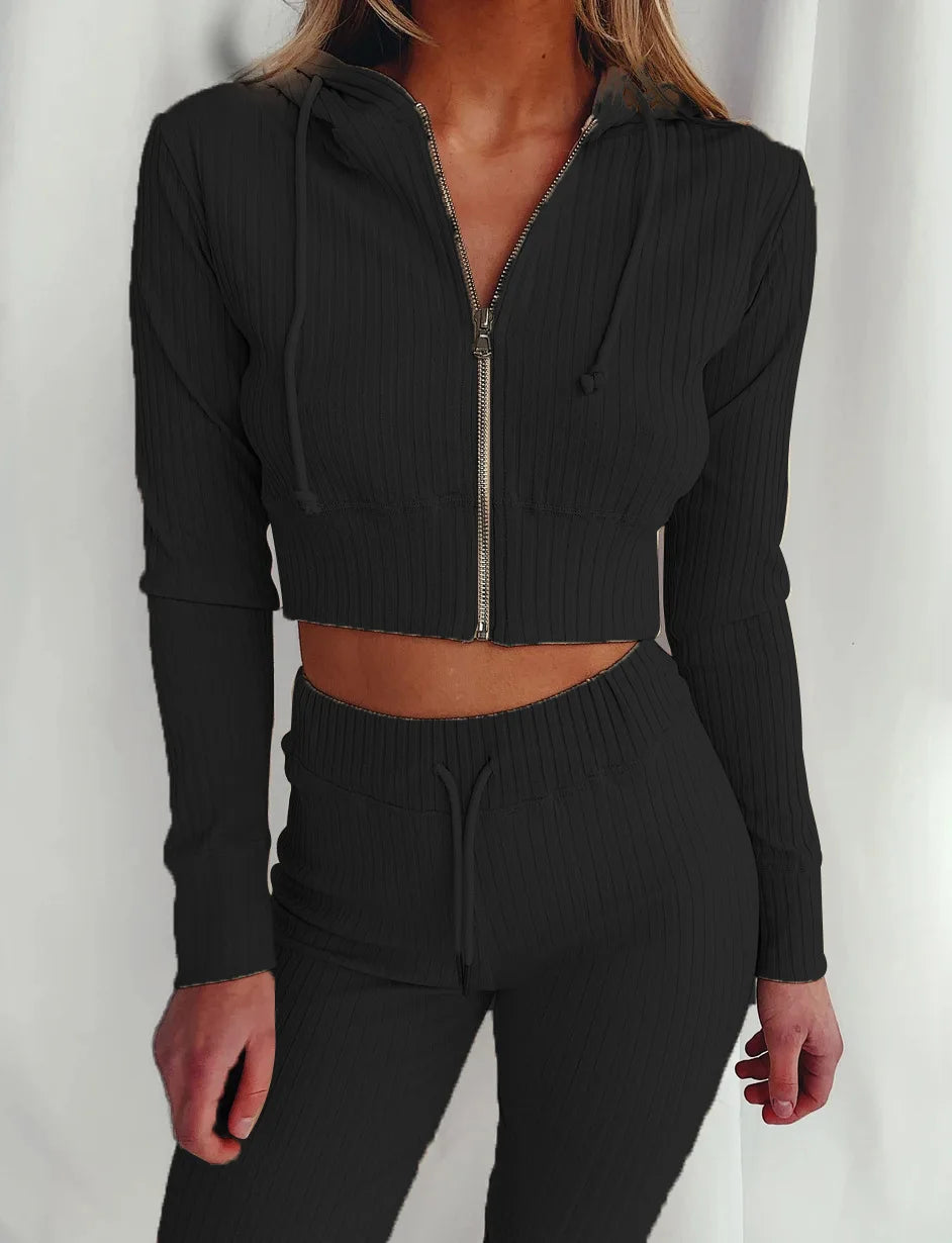 Women's Slim Fit Hooded Long Sleeve Waist Suit