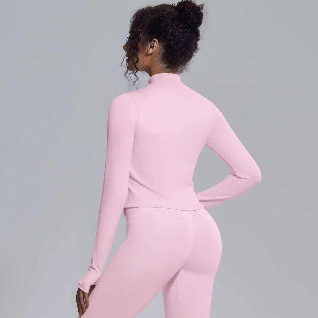 Yoga Long Sleeved for Woman 1PC Summer Running Shirts Solid Color Yoga Zipper Long Sleeves Zipper Jacket Women Fitness Yoga Top