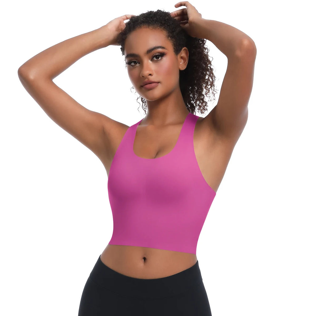 Solid Color Sexy Beautiful Back Yoga Vest Summer Gym Running Shockproof Workout