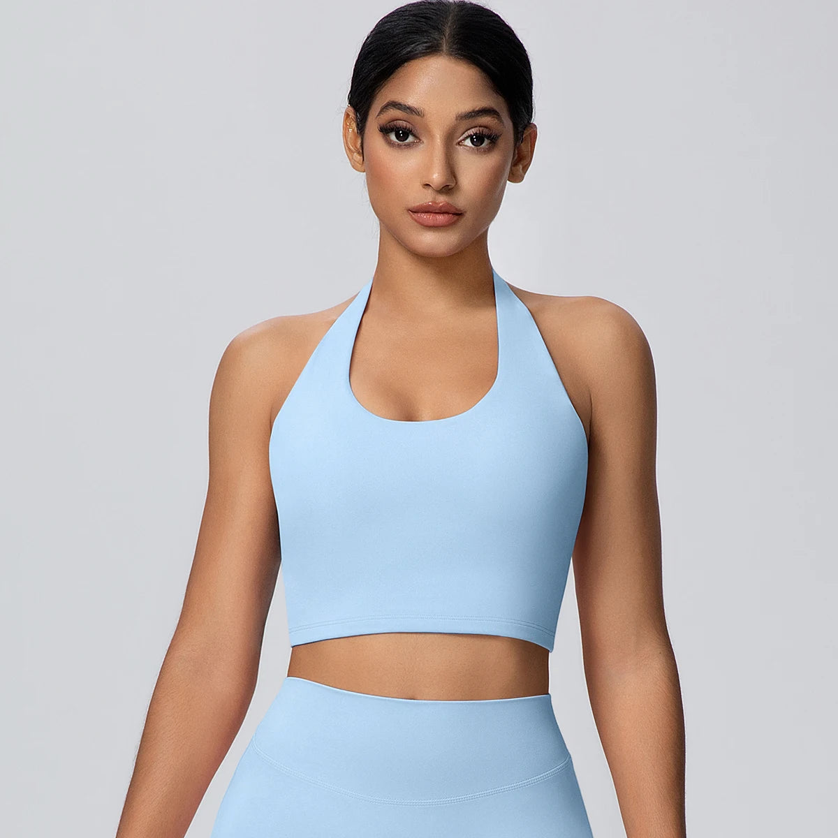 Summer Beautiful Back Hanging Neck Bra Woman Shockproof Workout Top Sports Underwear Yoga Vest with Chest Pad Sexy Women Bra