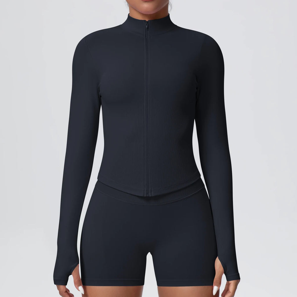 Yoga Long Sleeved for Woman 1PC Summer Running Shirts Solid Color Yoga Zipper Long Sleeves Zipper Jacket Women Fitness Yoga Top