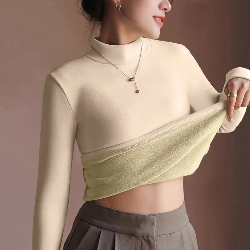 Women's Sweater Autumn Winter Retro with Velvet Lining Thickened