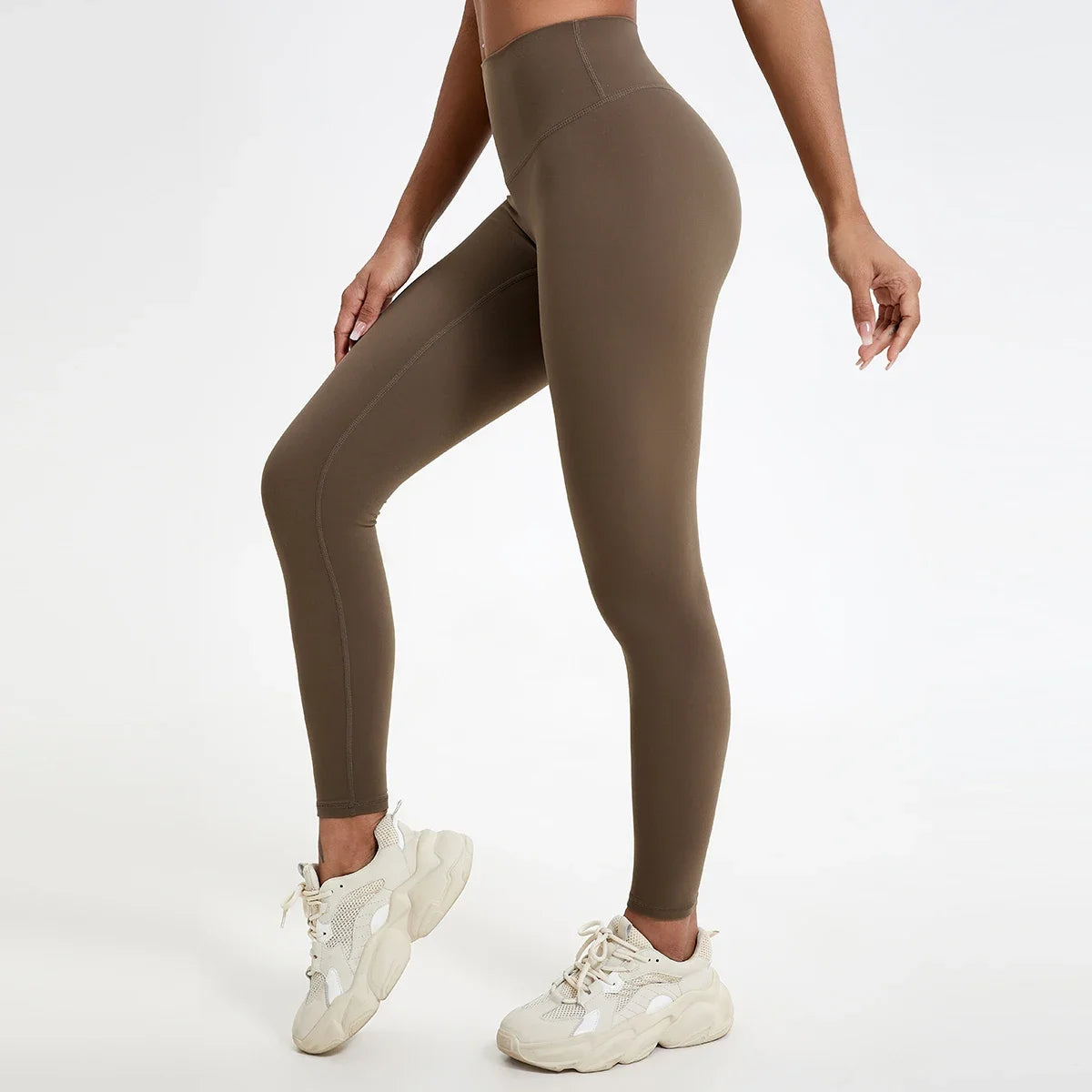 Women High Waist Yoga Leggings Nude Soft Breathable Tummy Control Skinny Pants Gym Running Pilates Fitness Sports Tights