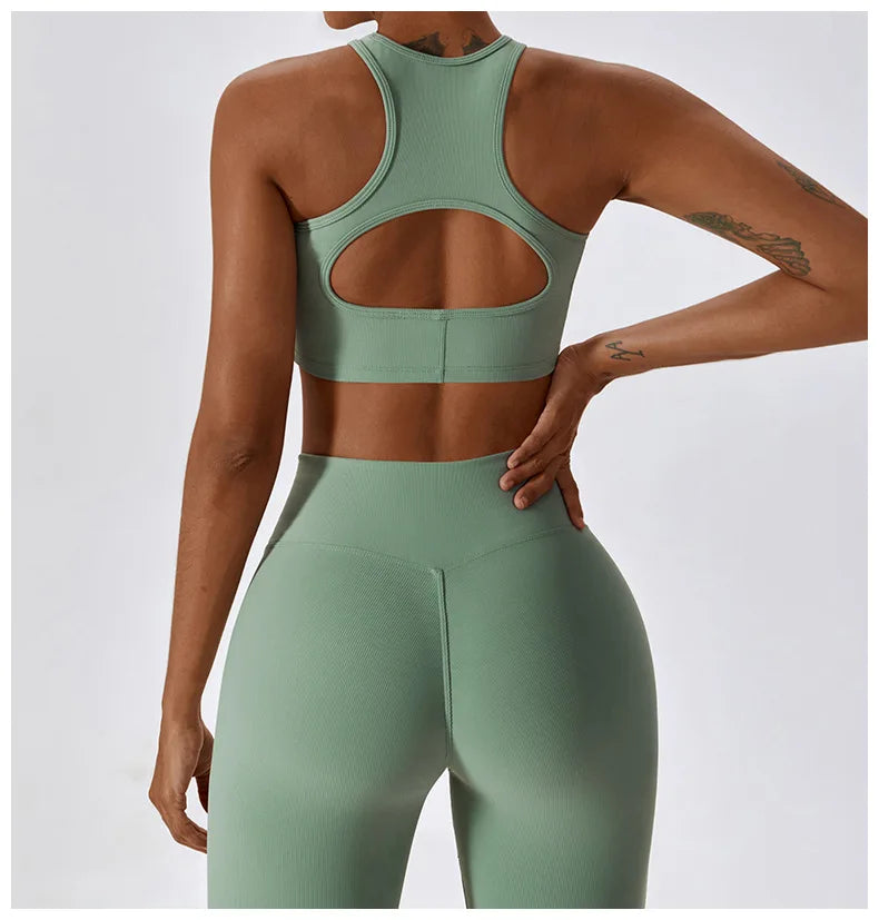 Women's Sport Bras Gym High Intensity Underwear Running Yoga Beautiful Back Dry Bras Shockproof Rib Workout Bra Seamless Fitness