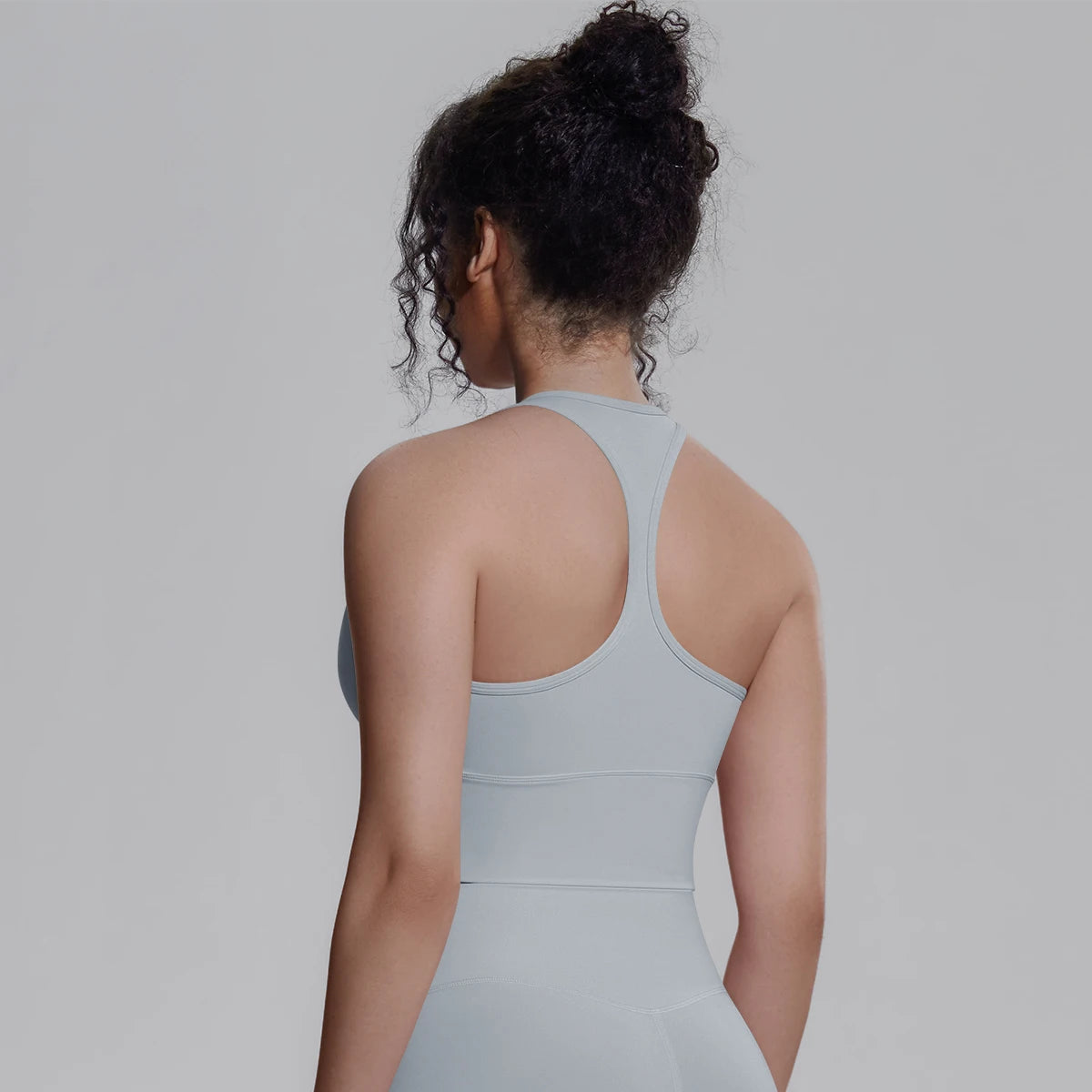 Woman Workout Top Yoga Vest Solid Color Gather Shockproof Sports Bra Beautiful Back I-shaped Vest Gym Running Yoga Underwear