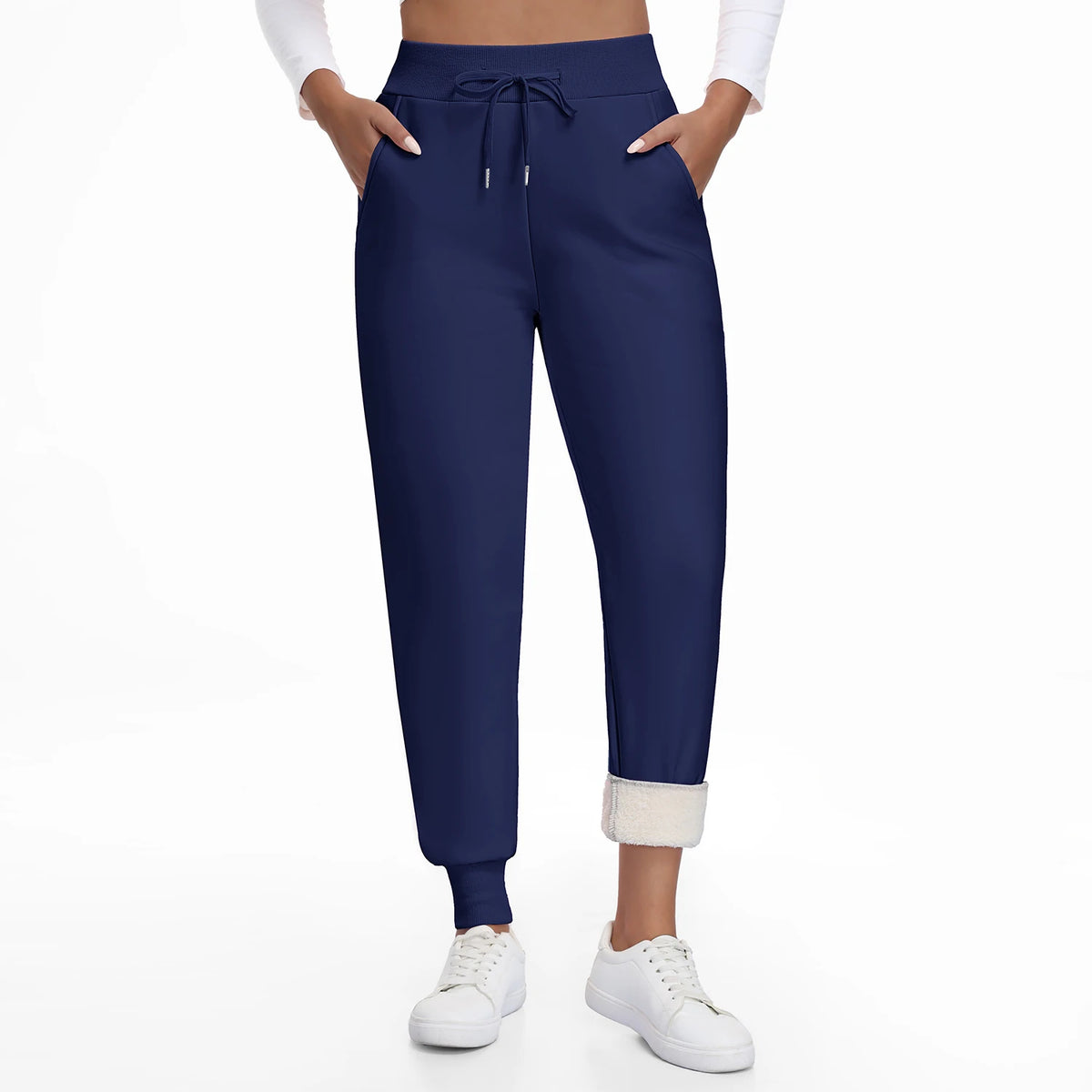 Women Winter Thick Velvet Pants With Pockets