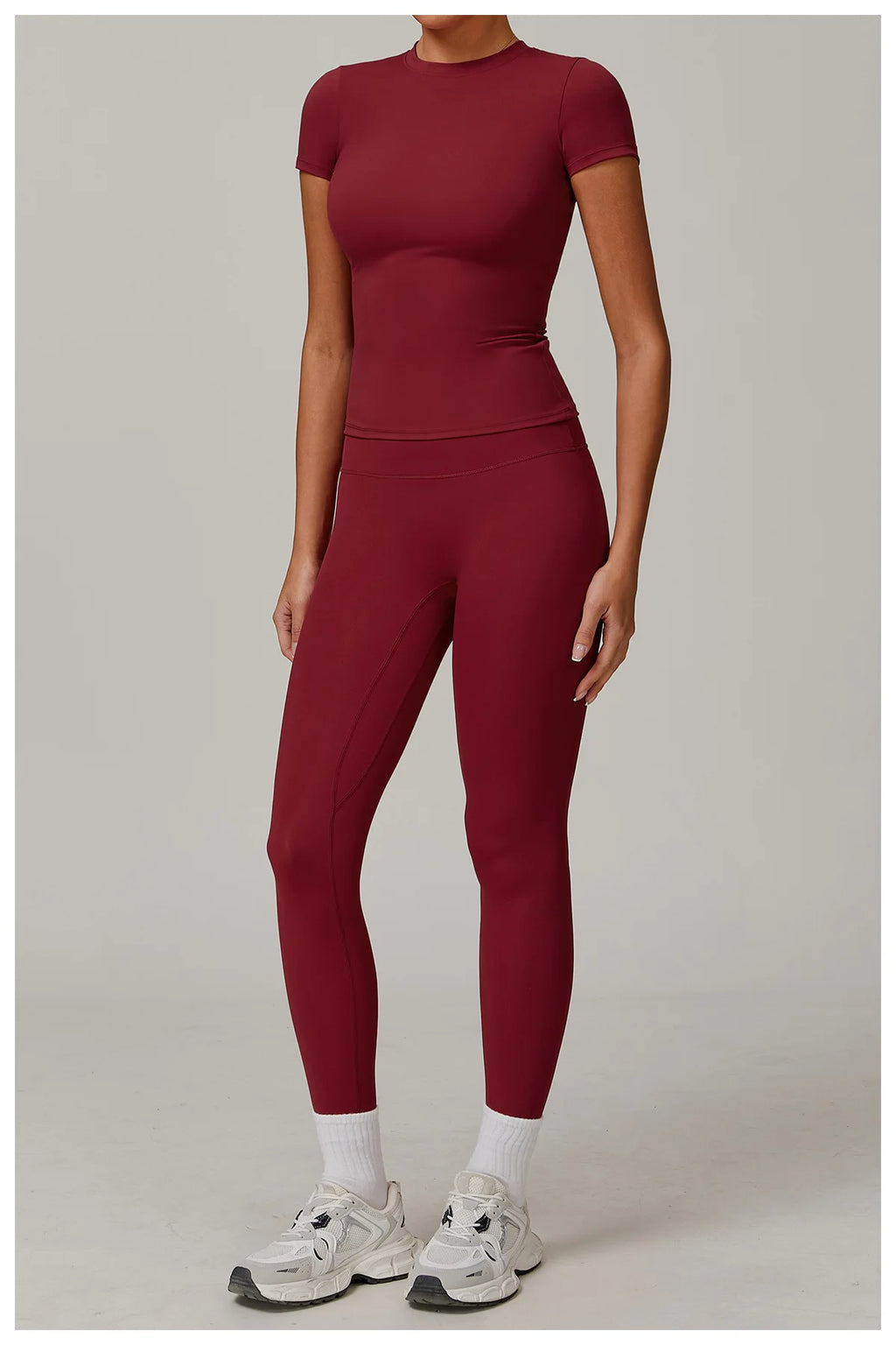 JUREN Yoga Shirts Women Top Quick Dry Running Tops Tights Push Up Workout Gym Clothe Female Short Sleeve Fitness Sports T-Shirts