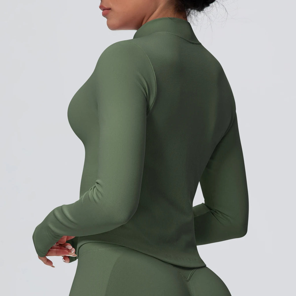 Yoga Long Sleeved for Woman 1PC Summer Running Shirts Solid Color Yoga Zipper Long Sleeves Zipper Jacket Women Fitness Yoga Top
