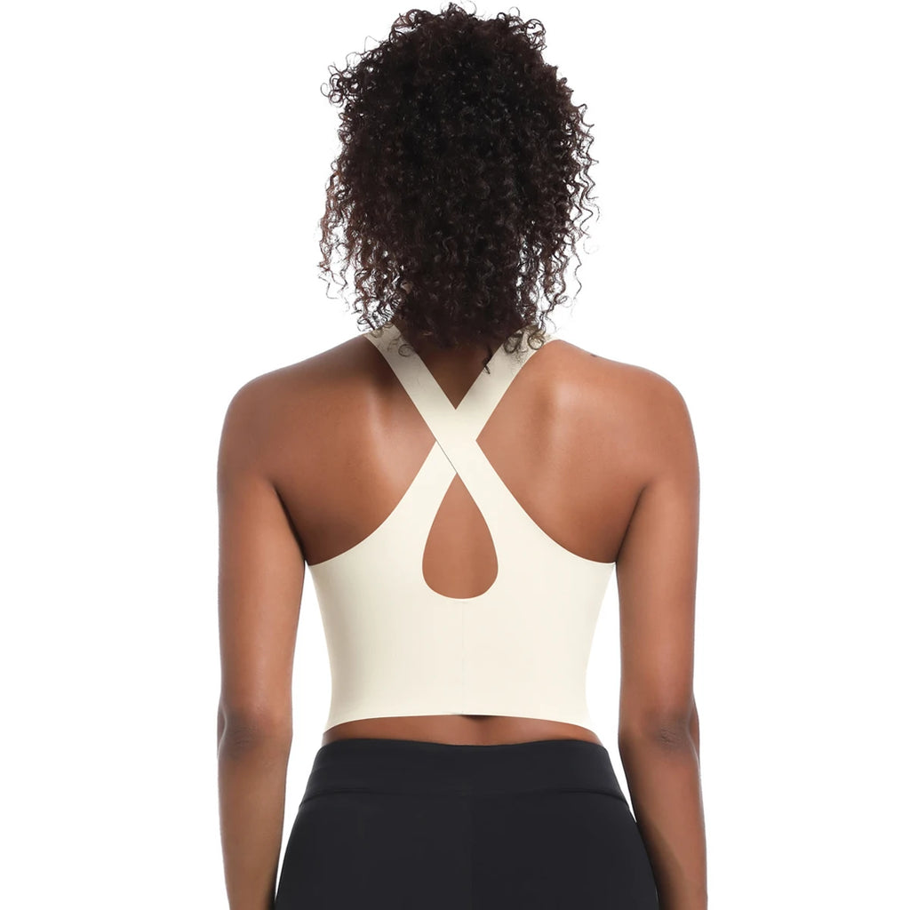 Solid Color Sexy Beautiful Back Yoga Vest Summer Gym Running Shockproof Workout