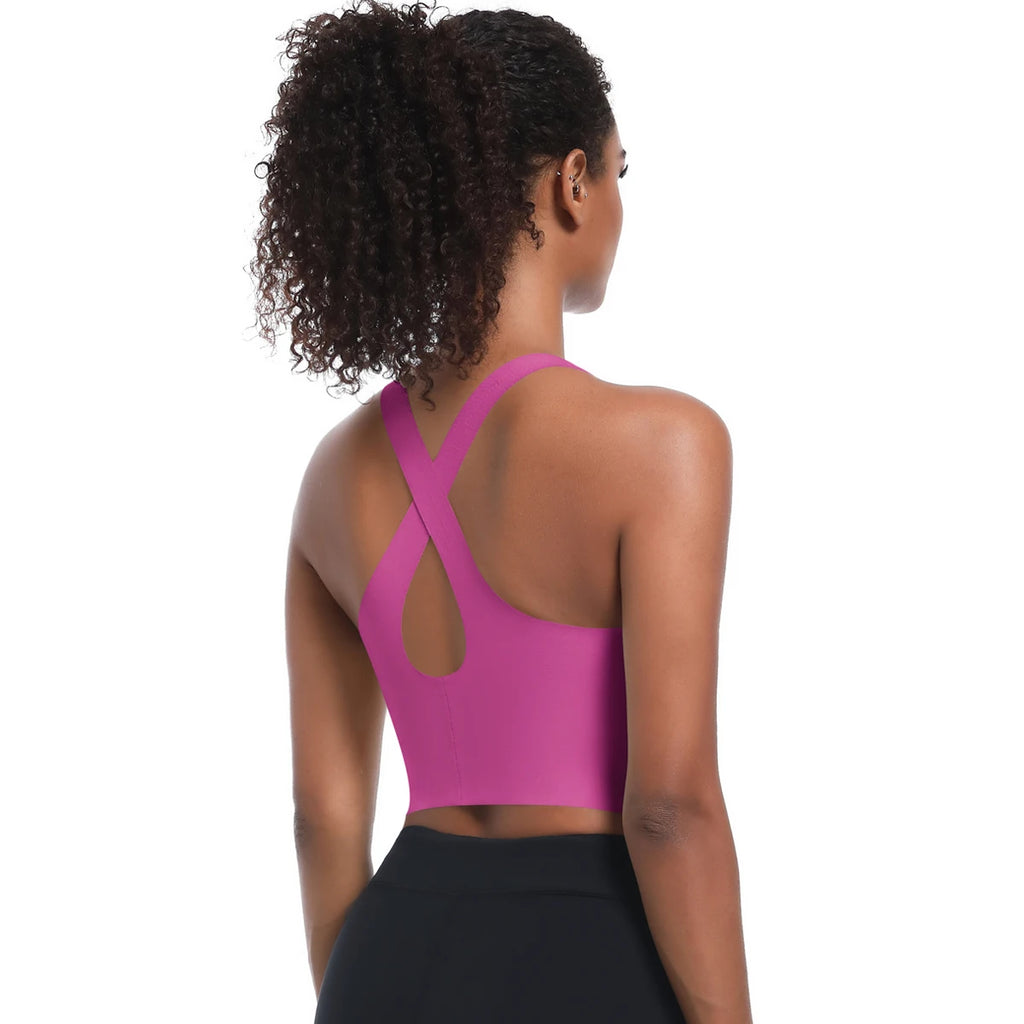 Solid Color Sexy Beautiful Back Yoga Vest Summer Gym Running Shockproof Workout