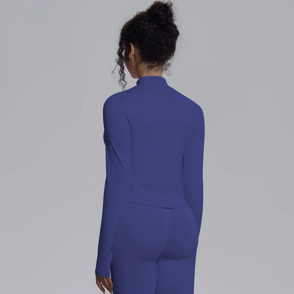 Yoga Long Sleeved for Woman 1PC Summer Running Shirts Solid Color Yoga Zipper Long Sleeves Zipper Jacket Women Fitness Yoga Top