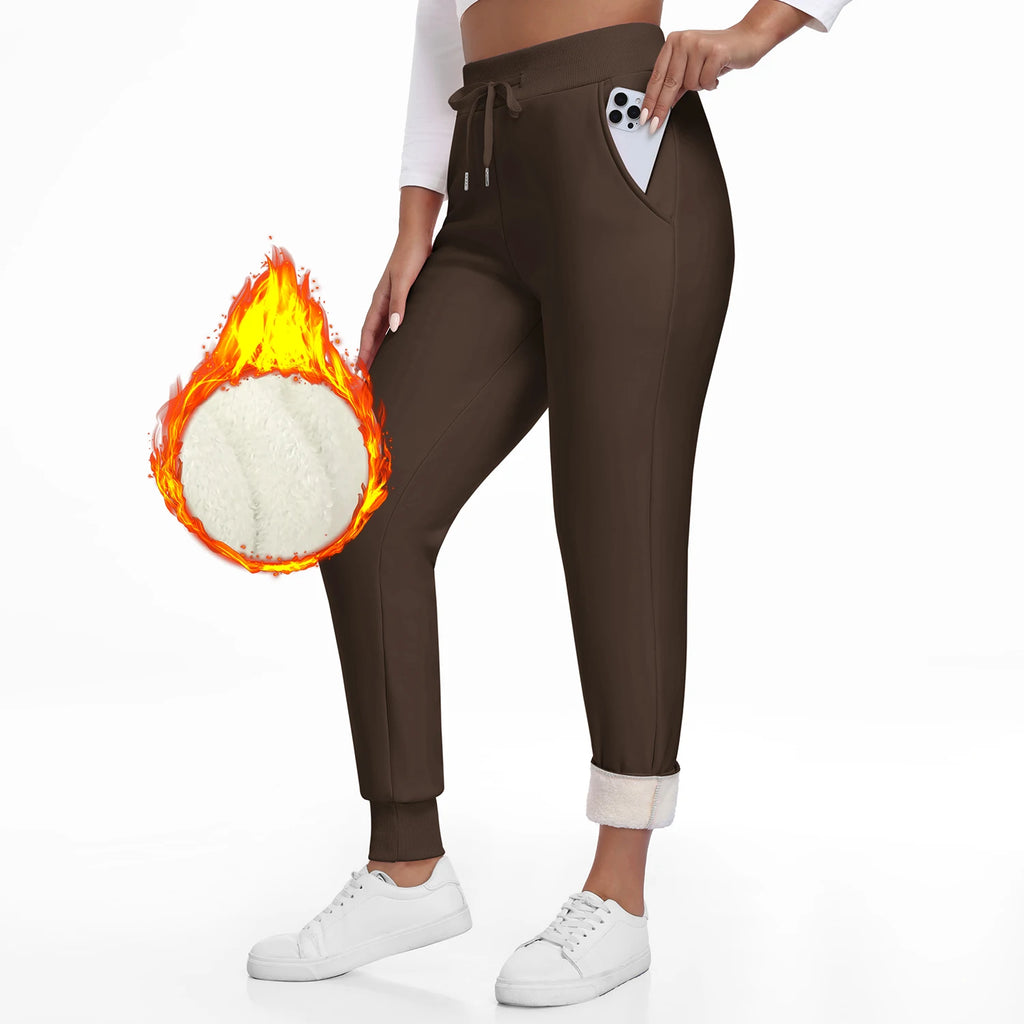 Women Winter Thick Velvet Pants With Pockets