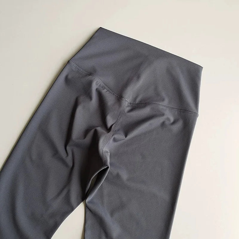 Women High Waist Yoga Leggings Nude Soft Breathable Tummy Control Skinny Pants Gym Running Pilates Fitness Sports Tights