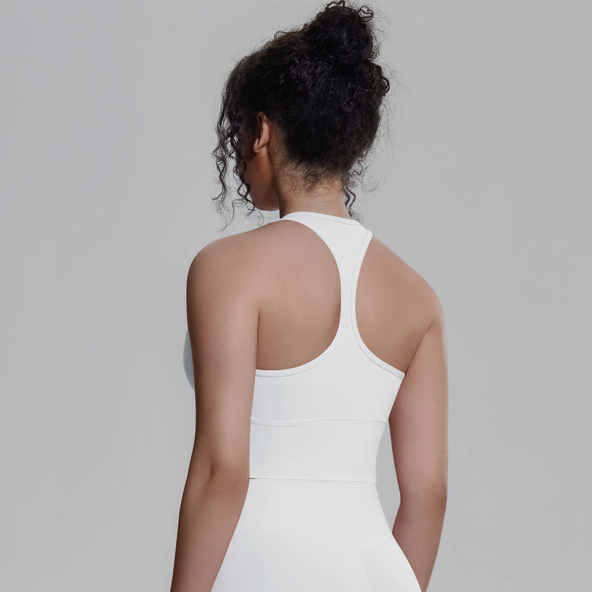 Woman Workout Top Yoga Vest Solid Color Gather Shockproof Sports Bra Beautiful Back I-shaped Vest Gym Running Yoga Underwear