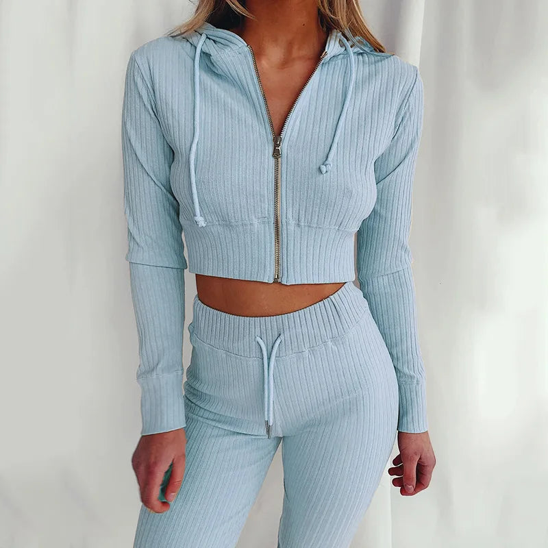 Women's Slim Fit Hooded Long Sleeve Waist Suit