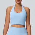 Summer Beautiful Back Hanging Neck Bra Woman Shockproof Workout Top Sports Underwear Yoga Vest with Chest Pad Sexy Women Bra