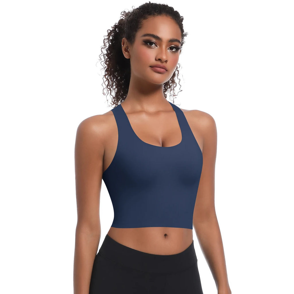 Solid Color Sexy Beautiful Back Yoga Vest Summer Gym Running Shockproof Workout
