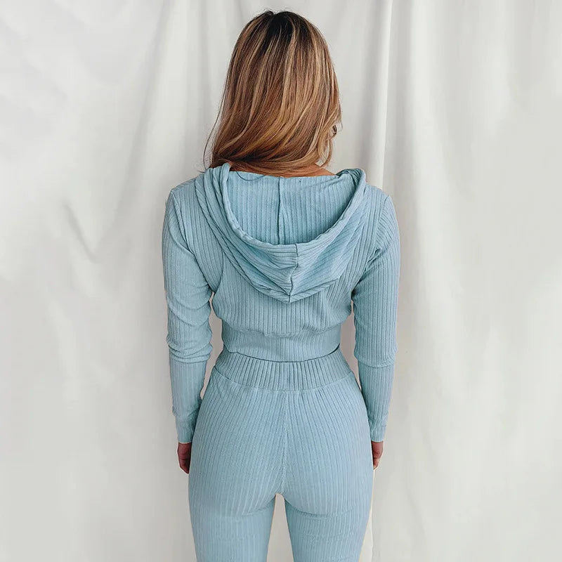 Women's Slim Fit Hooded Long Sleeve Waist Suit