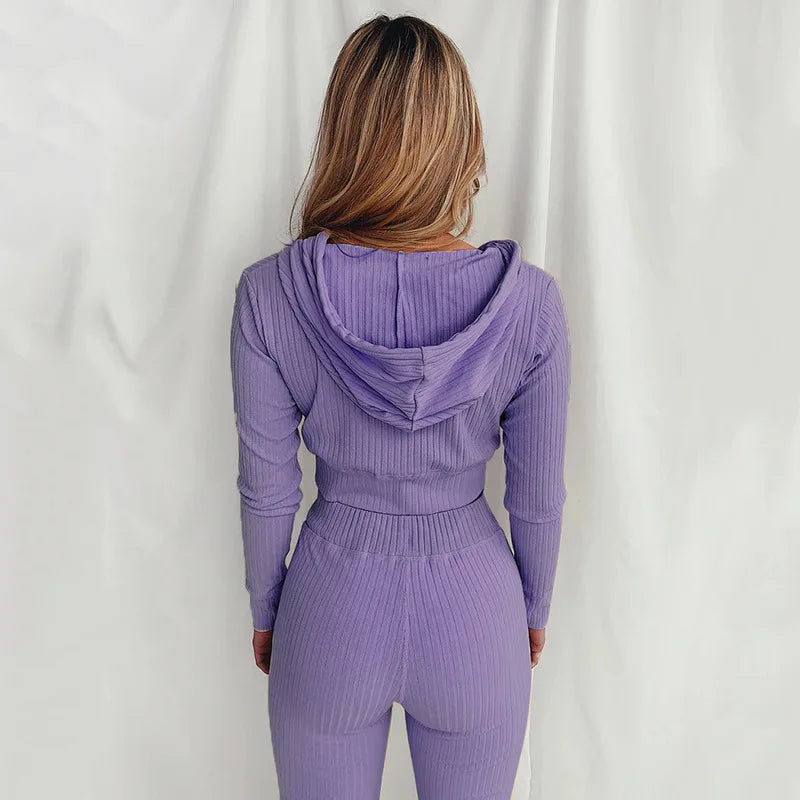 Women's Slim Fit Hooded Long Sleeve Waist Suit