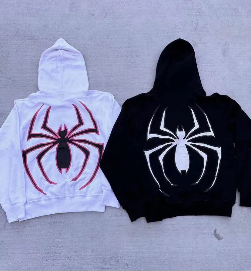 Harajuku Fashion Y2K Oversized Coat Personality Spider Print Women's