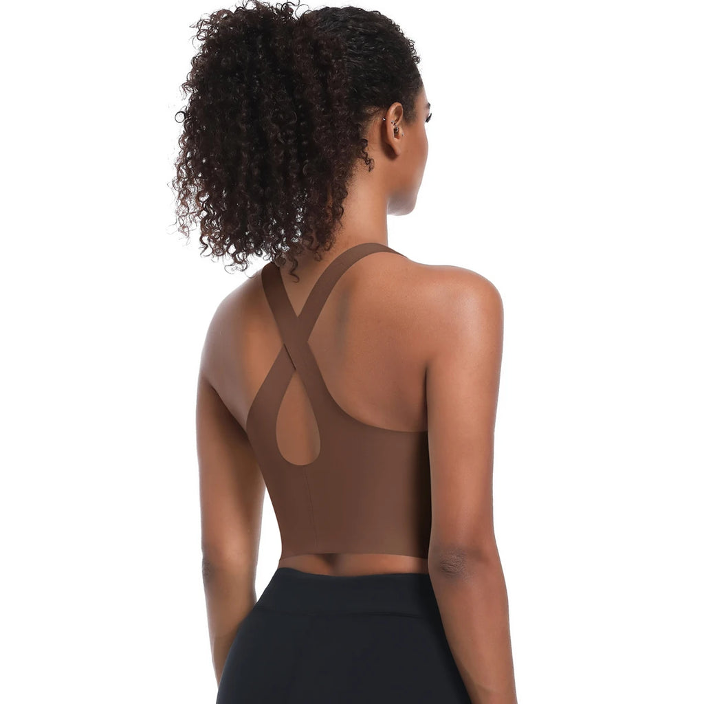 Solid Color Sexy Beautiful Back Yoga Vest Summer Gym Running Shockproof Workout